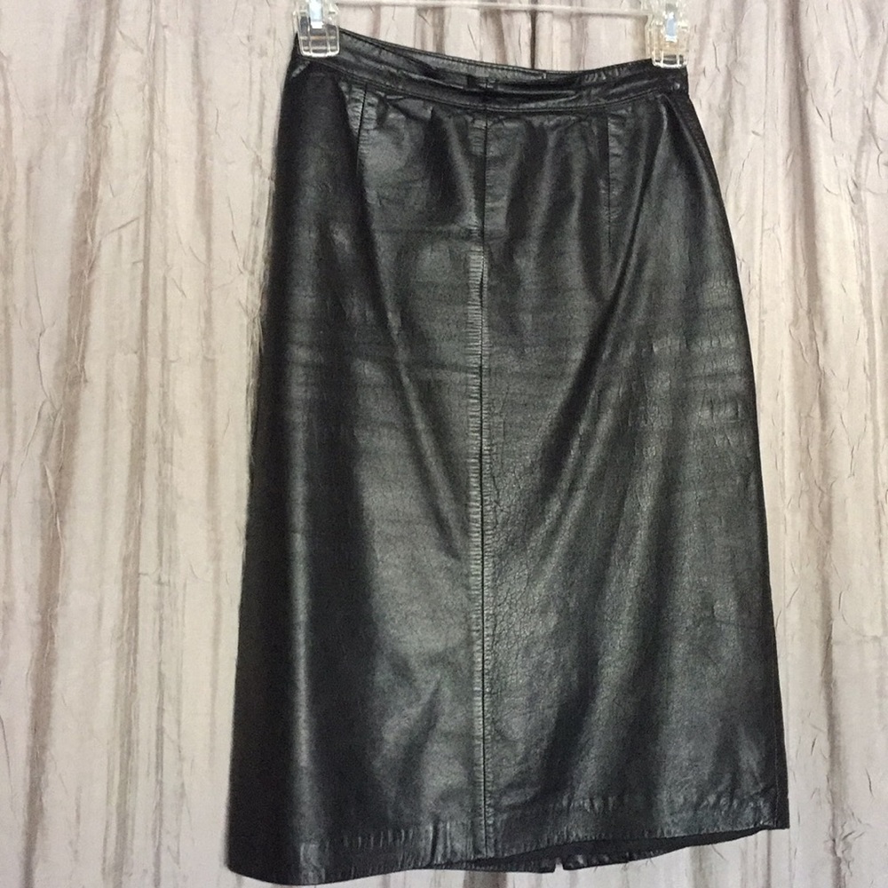 Vintage Brass Plum leather skirt